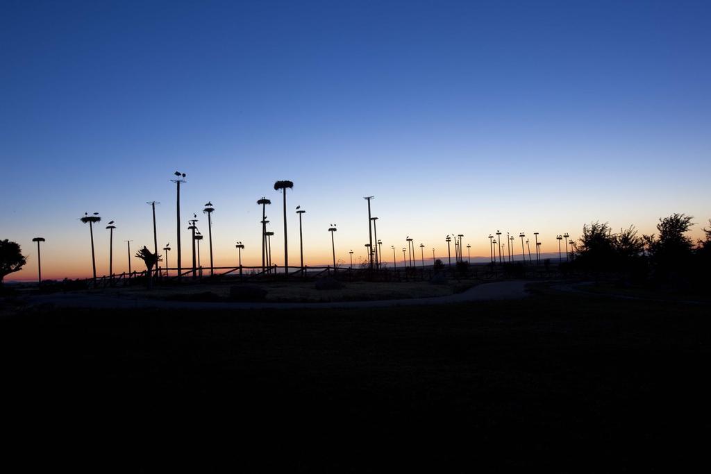 Hospes Palacio De Arenales & Spa Caceres Exterior photo The parking lot at dusk
